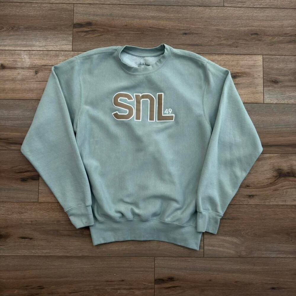 Saturday Night Live SNL 49 Crewneck Sweatshirt Sage Green Small Official NBC